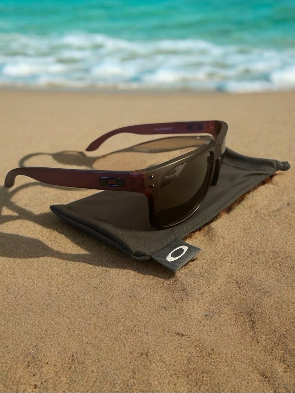 Gently used matte brown sunglasses. These feature the popular "Holbrook" silhoue